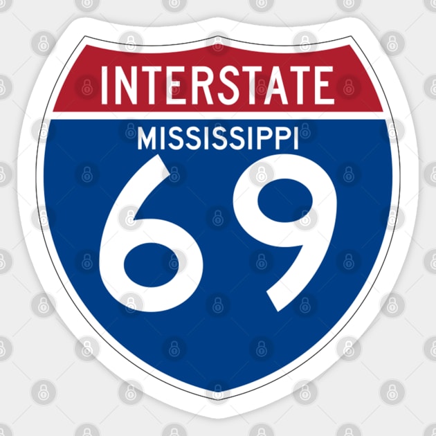 Mississippi High way sign Route 69 Sticker by GreenGuyTeesStore